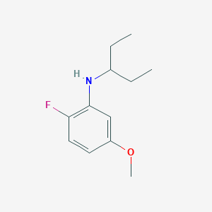 molecular formula C12H18FNO B13233562 2-Fluoro-5-methoxy-N-(pentan-3-yl)aniline 