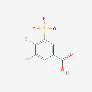 molecular formula C8H6ClFO4S B13233568 4-Chloro-3-(fluorosulfonyl)-5-methylbenzoic acid 