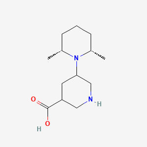 5-[(2R,6S)-2,6-Dimethylpiperidin-1-yl]piperidine-3-carboxylic acid