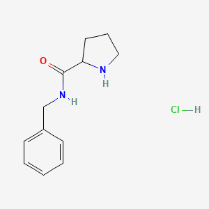 molecular formula C12H17ClN2O B1323387 N-Benzyl-2-pyrrolidinecarboxamide hydrochloride CAS No. 1236255-21-2