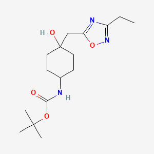 tert-Butyl N-{4-[(3-ethyl-1,2,4-oxadiazol-5-yl)methyl]-4-hydroxycyclohexyl}carbamate