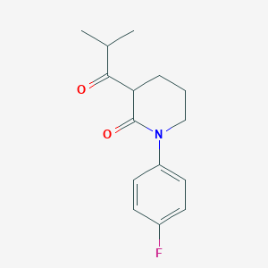 1-(4-Fluorophenyl)-3-(2-methylpropanoyl)piperidin-2-one