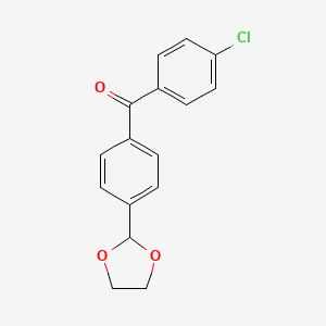 molecular formula C16H13ClO3 B1323414 4-Chloro-4'-(1,3-dioxolan-2-YL)benzophenone CAS No. 780776-35-4