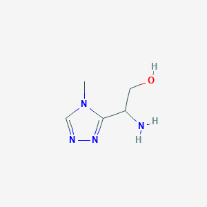 molecular formula C5H10N4O B13234154 2-Amino-2-(4-methyl-4H-1,2,4-triazol-3-yl)ethan-1-ol 