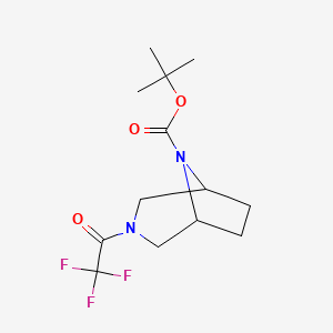 molecular formula C13H19F3N2O3 B1323422 tert-Butyl 3-(2,2,2-trifluoroacetyl)-3,8-diazabicyclo[3.2.1]octane-8-carboxylate CAS No. 824982-19-6