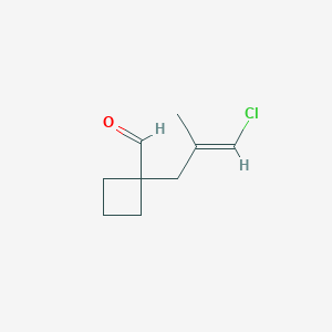 1-(3-Chloro-2-methylprop-2-en-1-yl)cyclobutane-1-carbaldehyde