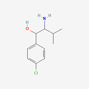 molecular formula C11H16ClNO B13234254 2-Amino-1-(4-chlorophenyl)-3-methylbutan-1-ol 