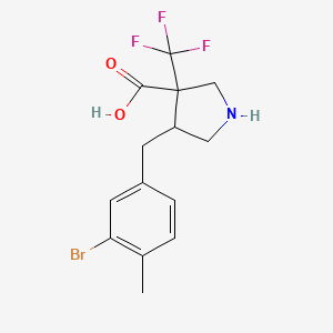 4-[(3-Bromo-4-methylphenyl)methyl]-3-(trifluoromethyl)pyrrolidine-3-carboxylic acid