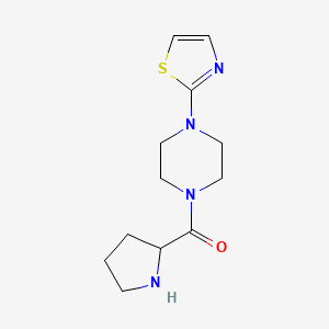 molecular formula C12H18N4OS B13234303 1-(Pyrrolidine-2-carbonyl)-4-(1,3-thiazol-2-yl)piperazine 