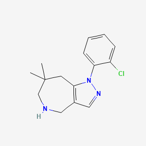 1-(2-Chlorophenyl)-7,7-dimethyl-1H,4H,5H,6H,7H,8H-pyrazolo[4,3-c]azepine