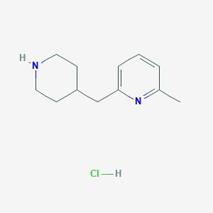 molecular formula C12H19ClN2 B13234361 2-Methyl-6-(piperidin-4-ylmethyl)pyridine hydrochloride 