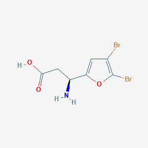 molecular formula C7H7Br2NO3 B13234427 (3S)-3-amino-3-(4,5-dibromofuran-2-yl)propanoic acid 