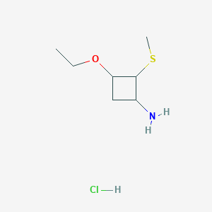 3-Ethoxy-2-(methylsulfanyl)cyclobutan-1-amine hydrochloride