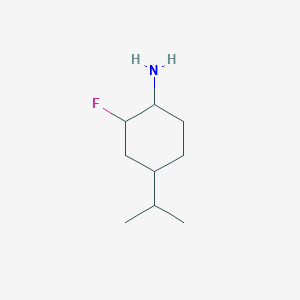 molecular formula C9H18FN B13234510 2-Fluoro-4-(propan-2-yl)cyclohexan-1-amine 