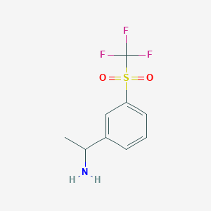 1-(3-Trifluoromethanesulfonylphenyl)ethan-1-amine