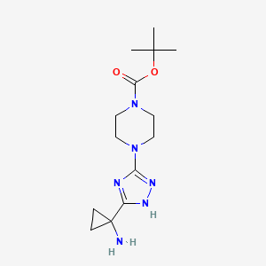 tert-Butyl 4-[5-(1-aminocyclopropyl)-1H-1,2,4-triazol-3-yl]piperazine-1-carboxylate