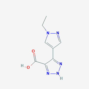 molecular formula C8H9N5O2 B13234663 5-(1-Ethyl-1H-pyrazol-4-yl)-1H-1,2,3-triazole-4-carboxylic acid 