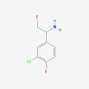 1-(3-Chloro-4-fluorophenyl)-2-fluoroethan-1-amine