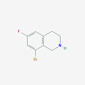 molecular formula C9H9BrFN B13234674 8-Bromo-6-fluoro-1,2,3,4-tetrahydroisoquinoline 