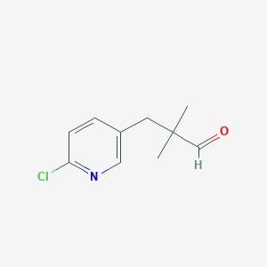 molecular formula C10H12ClNO B13234675 3-(6-Chloropyridin-3-yl)-2,2-dimethylpropanal 