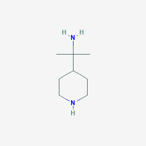 molecular formula C8H18N2 B13234775 2-(Piperidin-4-yl)propan-2-amine 