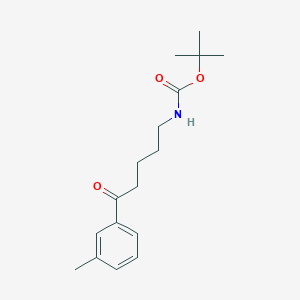 molecular formula C17H25NO3 B13234777 tert-butyl N-[5-(3-methylphenyl)-5-oxopentyl]carbamate 