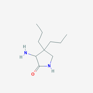 molecular formula C10H20N2O B13234780 3-Amino-4,4-dipropylpyrrolidin-2-one 