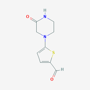 molecular formula C9H10N2O2S B13234791 5-(3-Oxopiperazin-1-yl)thiophene-2-carbaldehyde 