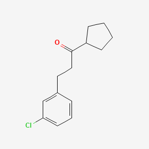 molecular formula C14H17ClO B1323483 2-(3-氯苯基)乙基环戊基酮 CAS No. 625445-70-7