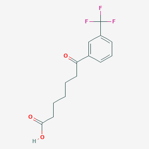 molecular formula C14H15F3O3 B1323490 7-氧代-7-(3-三氟甲基苯基)庚酸 CAS No. 502651-28-7