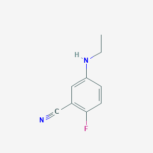 molecular formula C9H9FN2 B13234959 5-(Ethylamino)-2-fluorobenzonitrile 