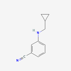 molecular formula C11H12N2 B13234985 3-[(Cyclopropylmethyl)amino]benzonitrile 