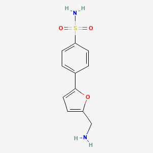 molecular formula C11H12N2O3S B13235077 4-[5-(Aminomethyl)-2-furyl]benzenesulfonamide 