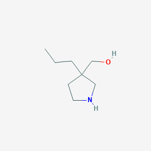 molecular formula C8H17NO B13235082 (3-Propylpyrrolidin-3-yl)methanol 