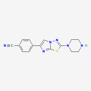 4-(2-Piperazin-1-ylimidazo[2,1-b][1,3,4]thiadiazol-6-yl)benzonitrile