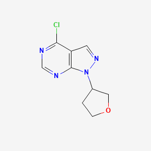 molecular formula C9H9ClN4O B13235138 4-Chloro-1-(oxolan-3-yl)-1H-pyrazolo[3,4-d]pyrimidine 