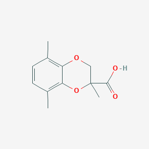 molecular formula C12H14O4 B13235160 2,5,8-Trimethyl-2,3-dihydro-1,4-benzodioxine-2-carboxylic acid 