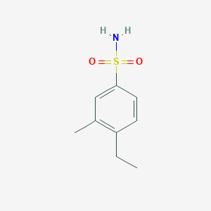 molecular formula C9H13NO2S B13235195 4-Ethyl-3-methylbenzene-1-sulfonamide 