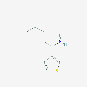 molecular formula C10H17NS B13235314 4-Methyl-1-(thiophen-3-YL)pentan-1-amine 