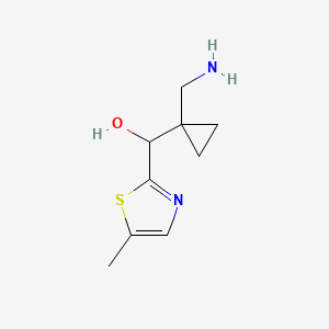 molecular formula C9H14N2OS B13235325 [1-(Aminomethyl)cyclopropyl](5-methyl-1,3-thiazol-2-yl)methanol 