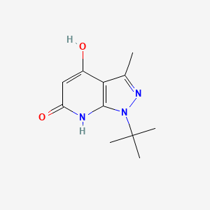 molecular formula C11H15N3O2 B13235339 1-tert-Butyl-3-methyl-1H-pyrazolo[3,4-b]pyridine-4,6-diol 