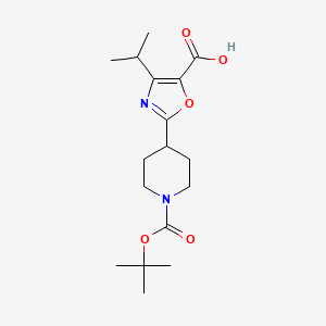 2-{1-[(Tert-butoxy)carbonyl]piperidin-4-yl}-4-(propan-2-yl)-1,3-oxazole-5-carboxylic acid