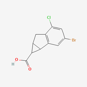 molecular formula C11H8BrClO2 B13235369 3-Bromo-5-chloro-1H,1aH,6H,6aH-cyclopropa[a]indene-1-carboxylic acid 