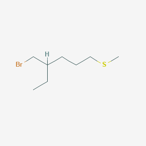 4-(Bromomethyl)-1-(methylsulfanyl)hexane