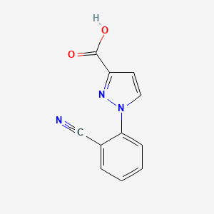 molecular formula C11H7N3O2 B13235378 1-(2-Cyanophenyl)-1H-pyrazole-3-carboxylic acid 