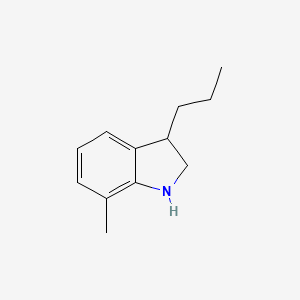 molecular formula C12H17N B13235427 7-methyl-3-propyl-2,3-dihydro-1H-indole 