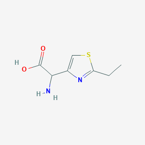 molecular formula C7H10N2O2S B13235486 2-Amino-2-(2-ethyl-1,3-thiazol-4-yl)acetic acid 