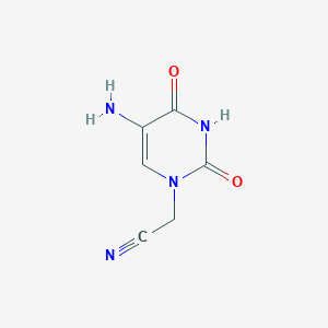 molecular formula C6H6N4O2 B13235519 2-(5-Amino-2,4-dioxo-1,2,3,4-tetrahydropyrimidin-1-YL)acetonitrile 