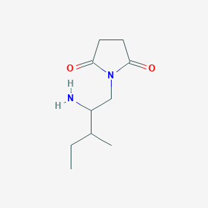 molecular formula C10H18N2O2 B13235567 1-(2-Amino-3-methylpentyl)pyrrolidine-2,5-dione 