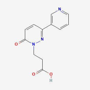 molecular formula C12H11N3O3 B13235576 3-(6-Oxidanylidene-3-Pyridin-3-Yl-Pyridazin-1-Yl)propanoic Acid 